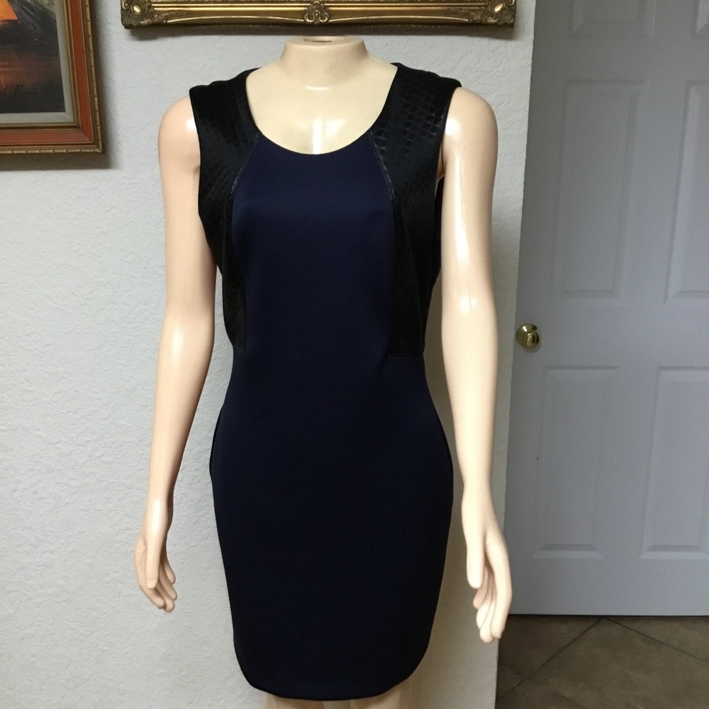 Blue and black guess dress with cut out back